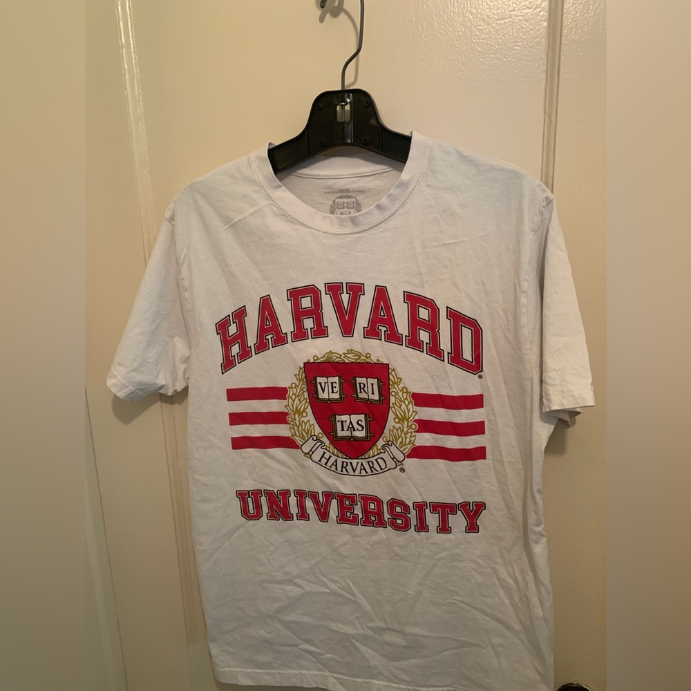 Official Harvard University White Cotton T-Shirt SZ L